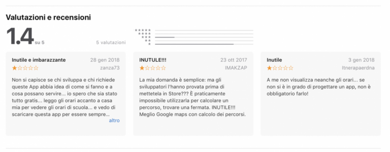 B On Time - Sviluppo App recensioni vecchia app