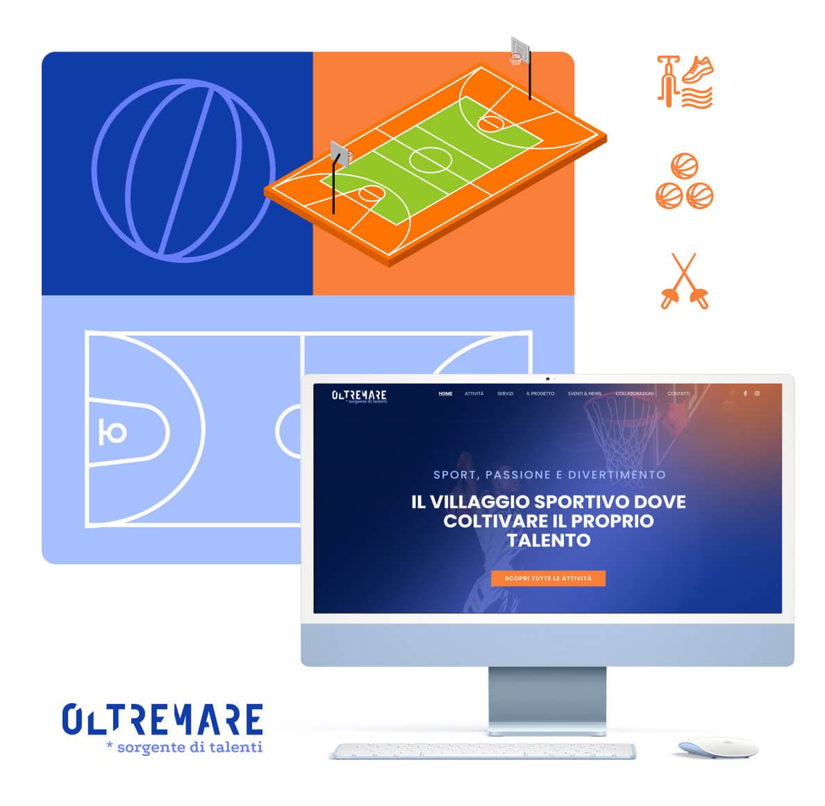 Progettazione Grafica Villaggio sportivo Oltremare Livorno Oimmei